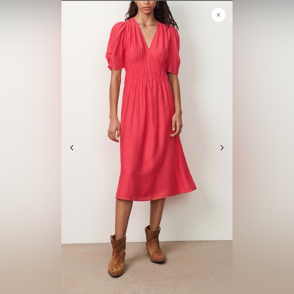 Pink‎ BA&SH Linda Midi Dress Size Medium - Picture 4 of 10